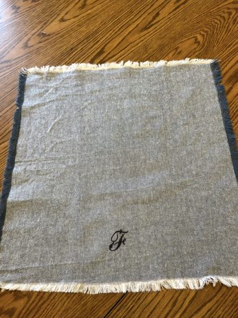Personal monogram frayed napkins
